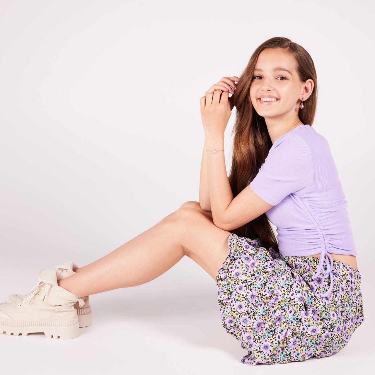 Stainless steel oorbellen met rhodoniet