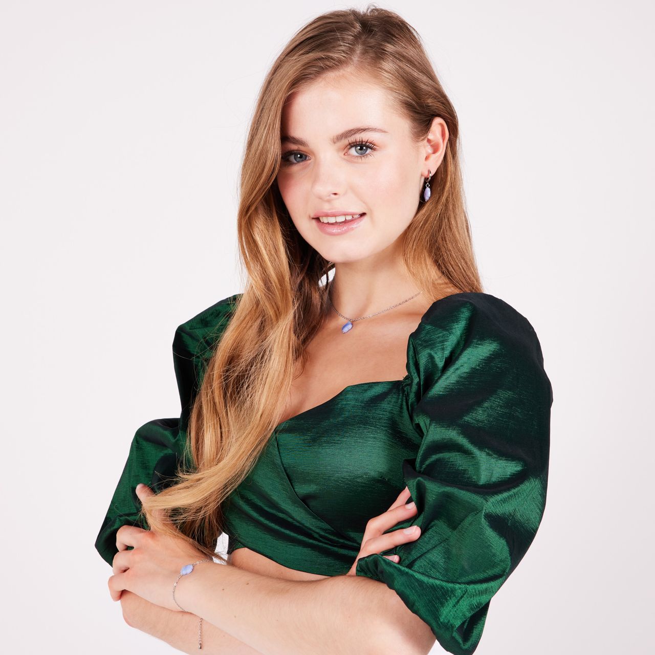 Stalen oorbellen met blauwe lace agaat