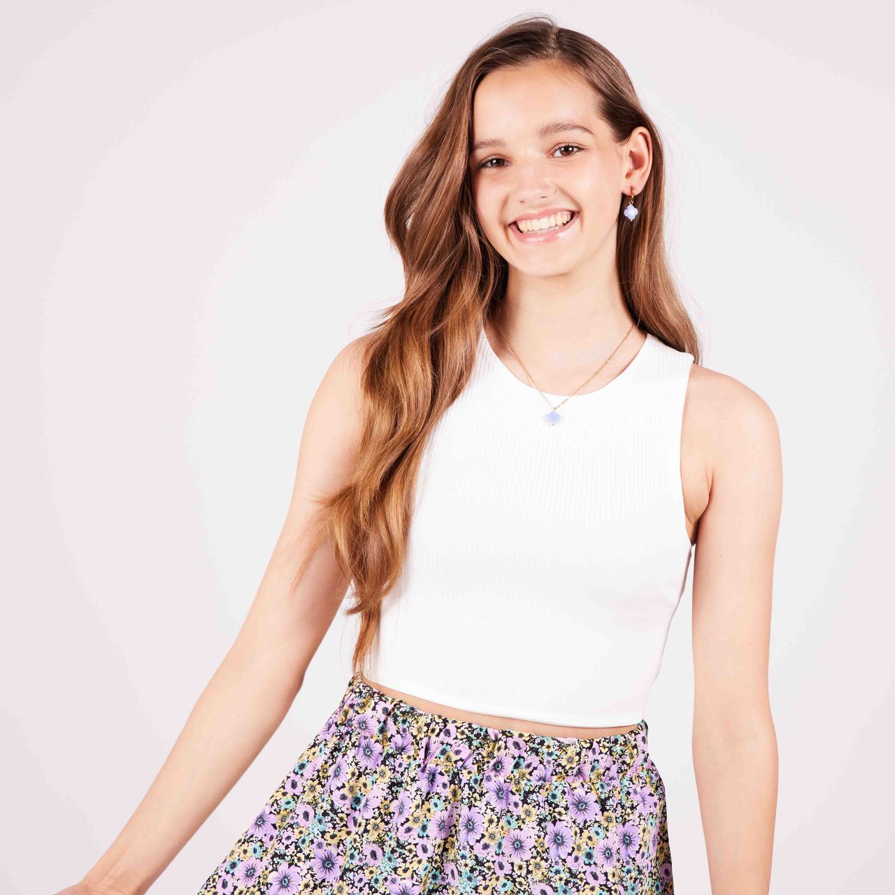 Stainless steel goldplated ketting met hanger bloem met blauwe agaat voor dames