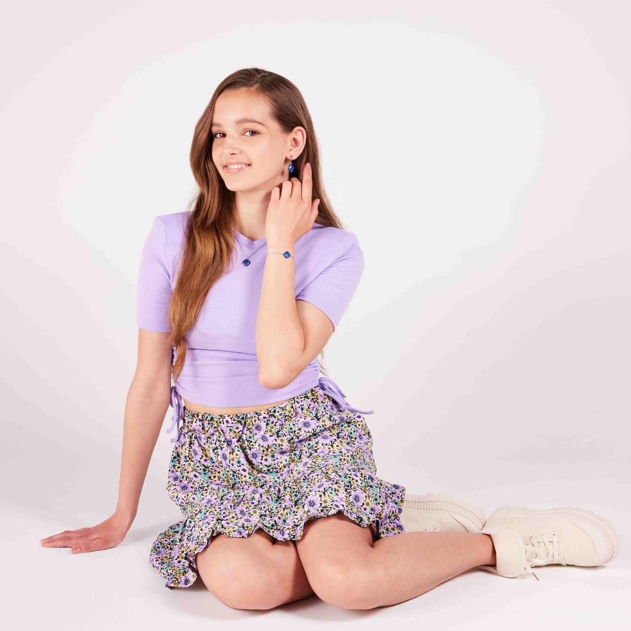 Stainless steel armband met lapis lazuli