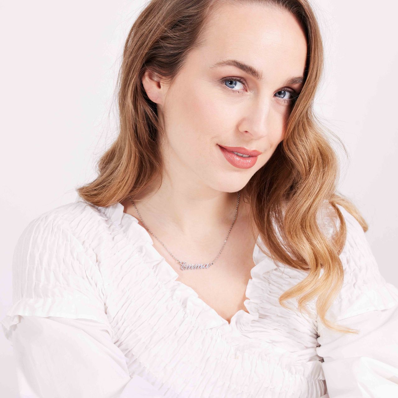 Edelstahl-Namenskette Julia klein
