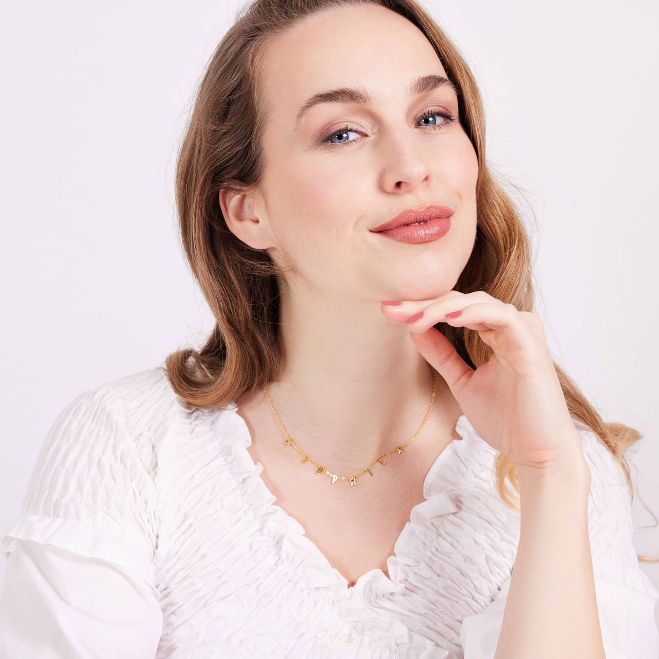 Zilveren goldplated naamketting met hanger ster voor dames