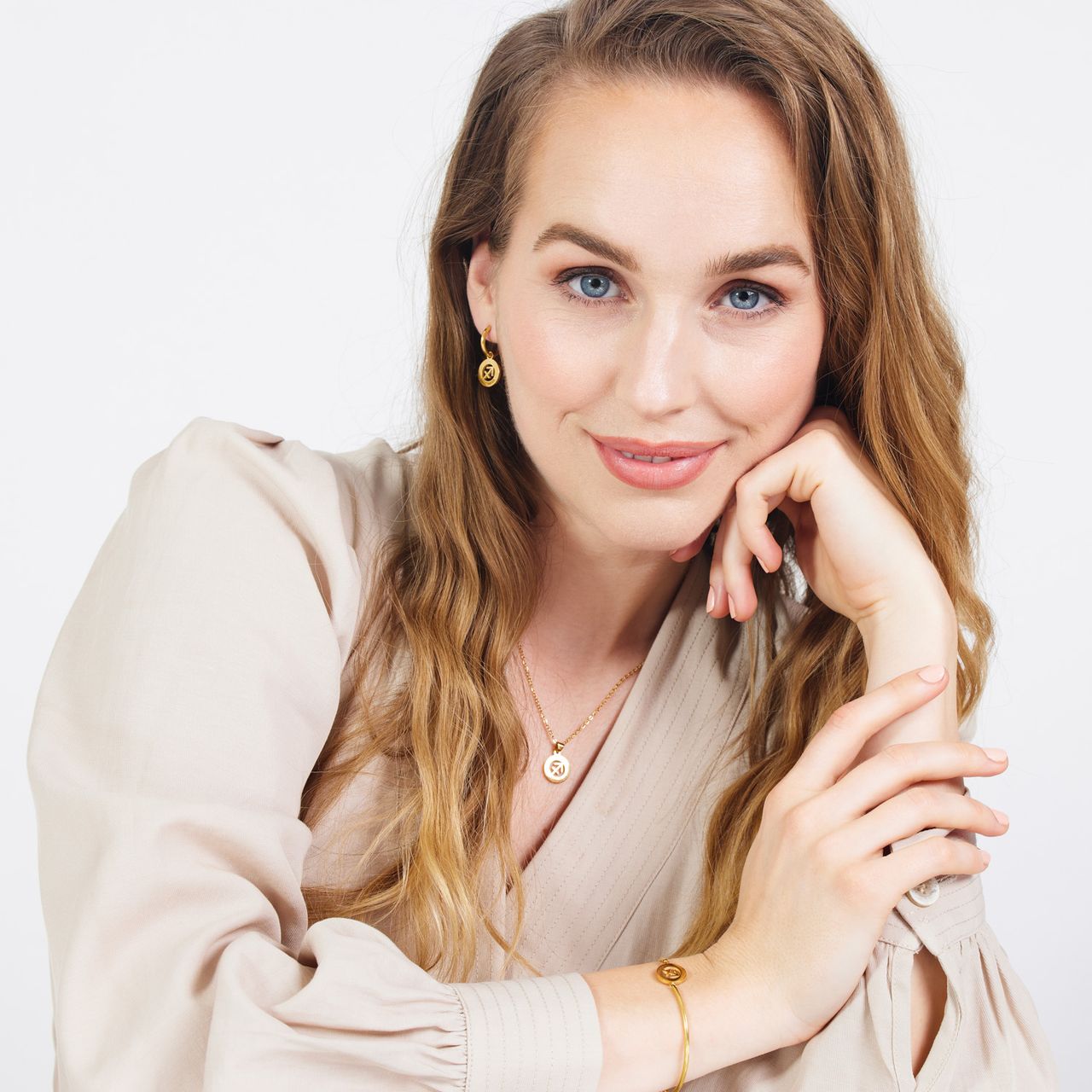 Stalen goldplated fantasiearmband met sterrenbeeld Boogschutter voor dames
