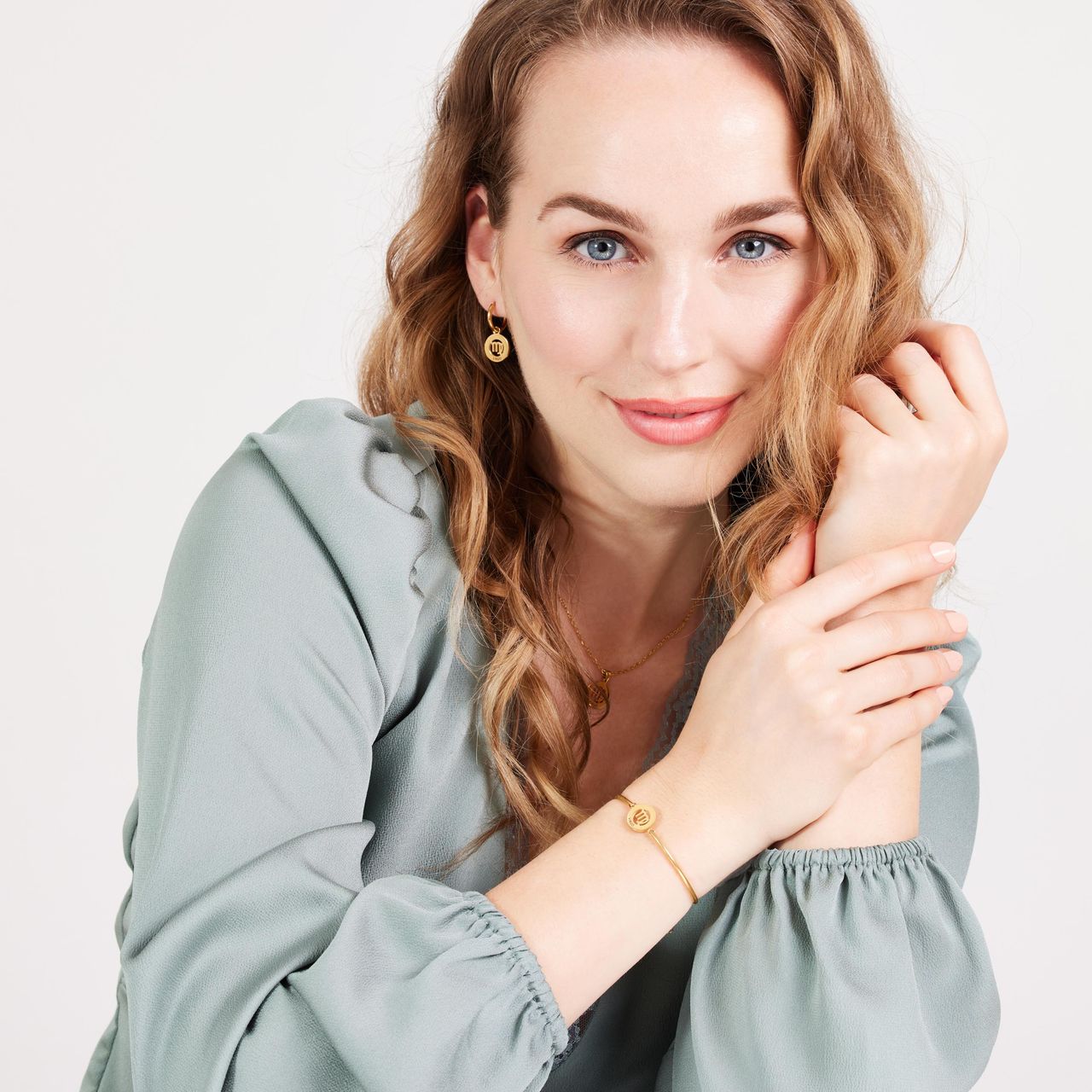 Stalen goldplated fantasiearmband met sterrenbeeld Maagd voor dames