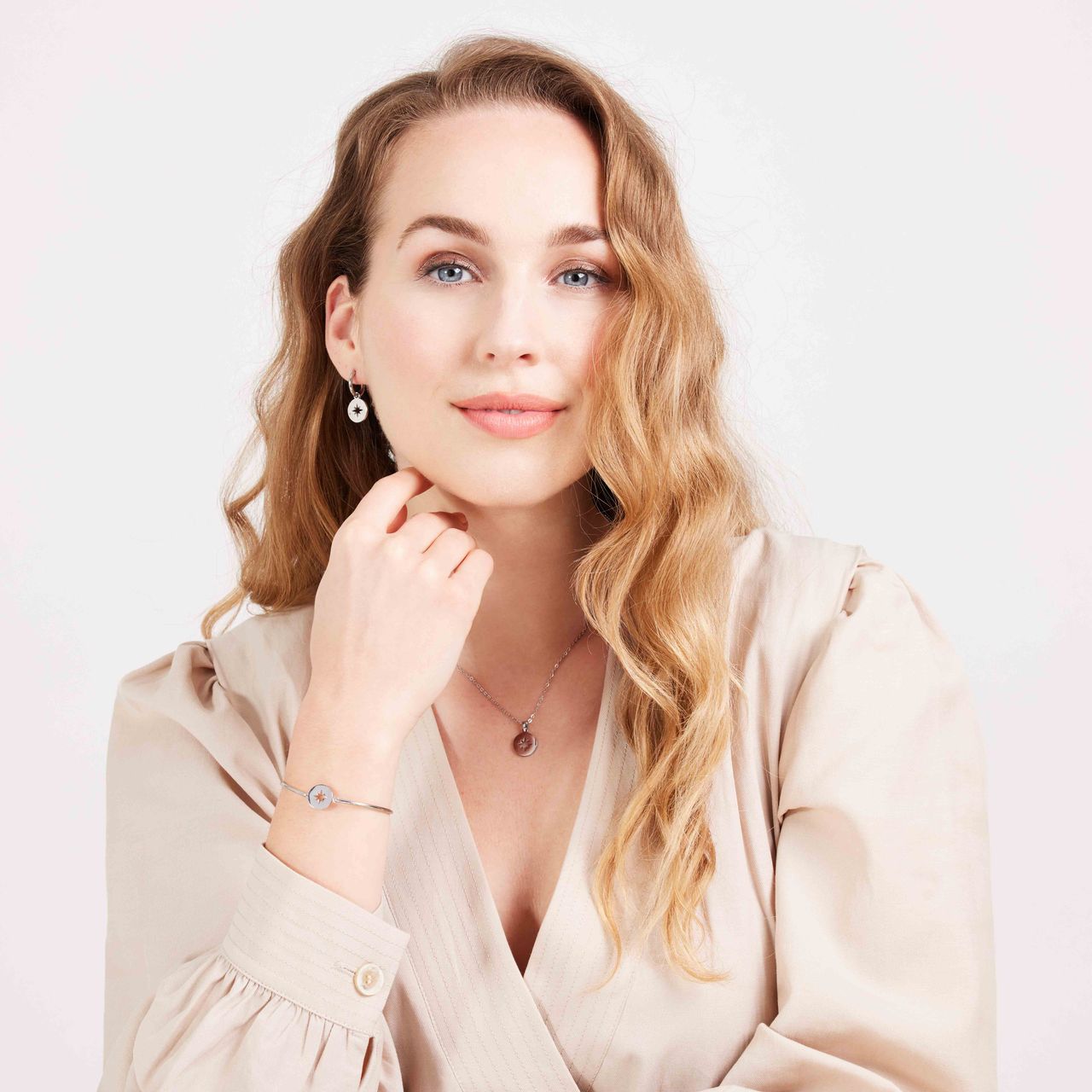 Stainless steel armband met poolster