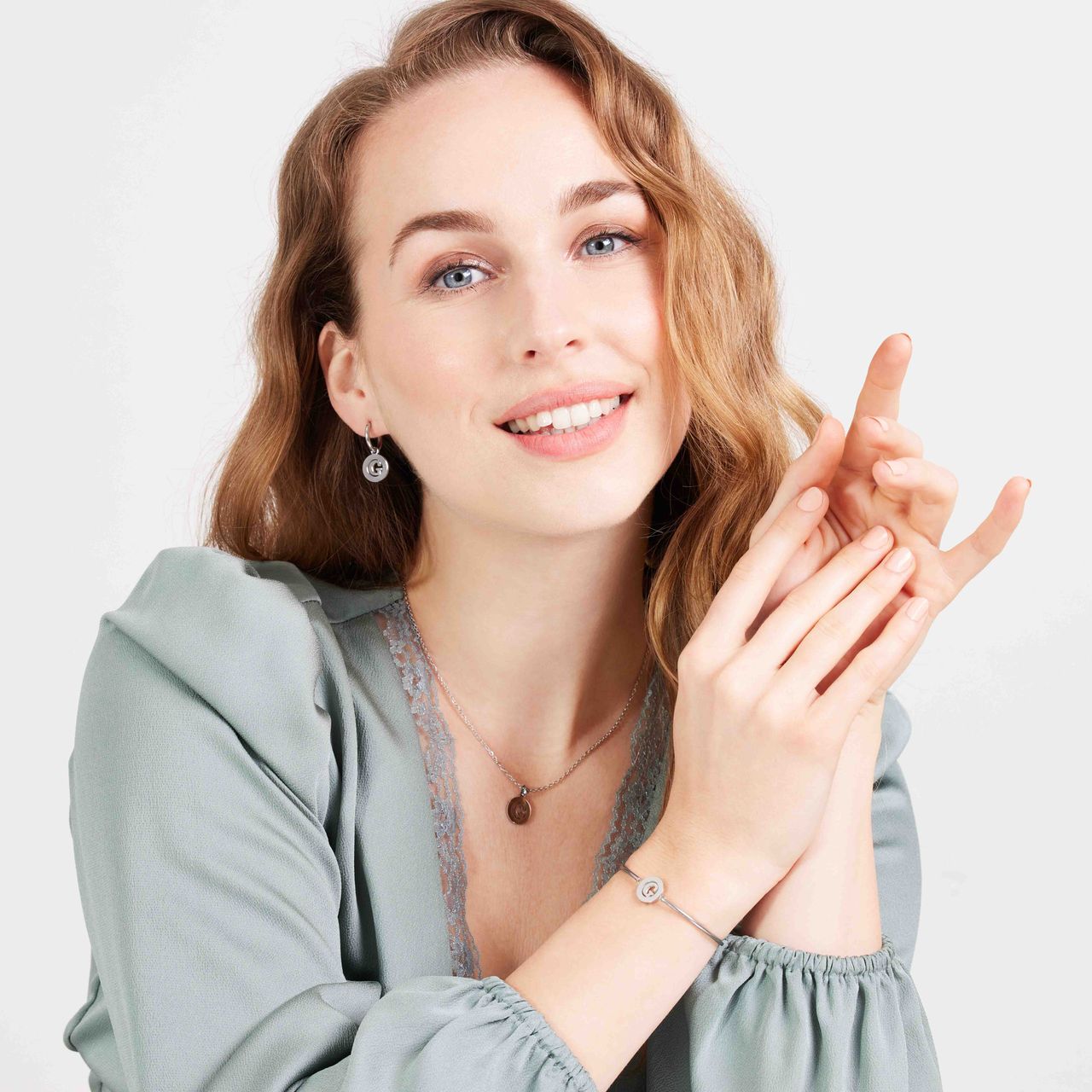 Stainless steel armband met letter - G