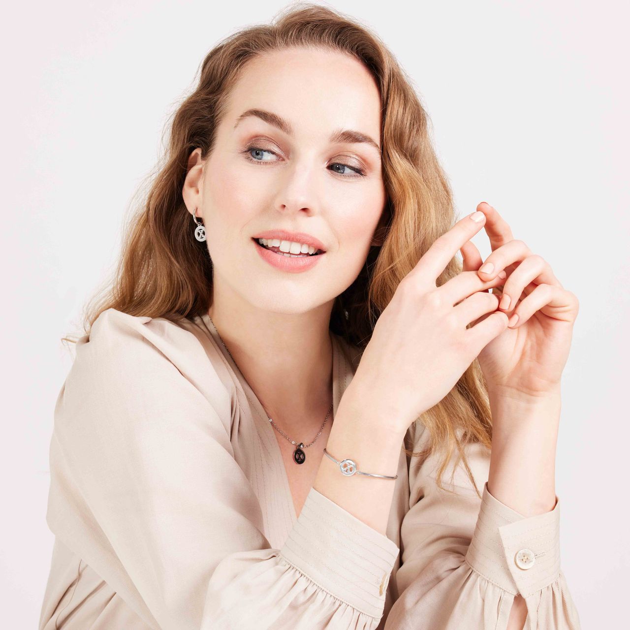 Stainless steel armband met letter - X