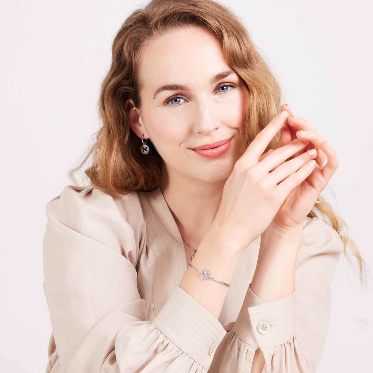 Stainless steel armband met vlinder