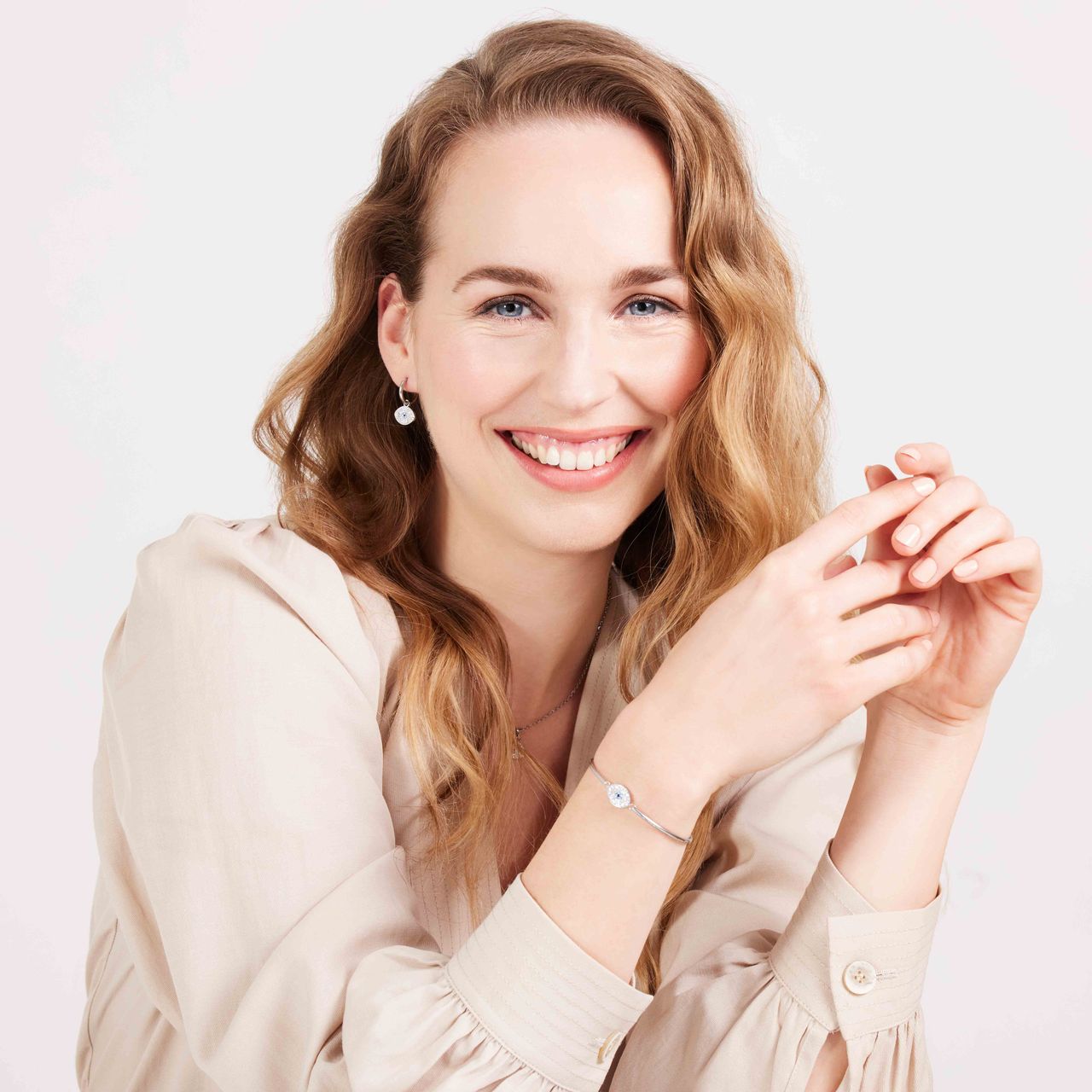 Stainless steel armband oog met kristal