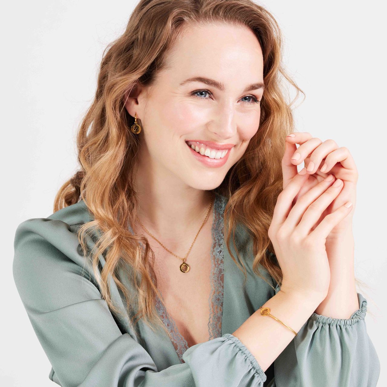 Stainless steel goldplated ketting met hanger sterrenbeeld Kreeft voor dames