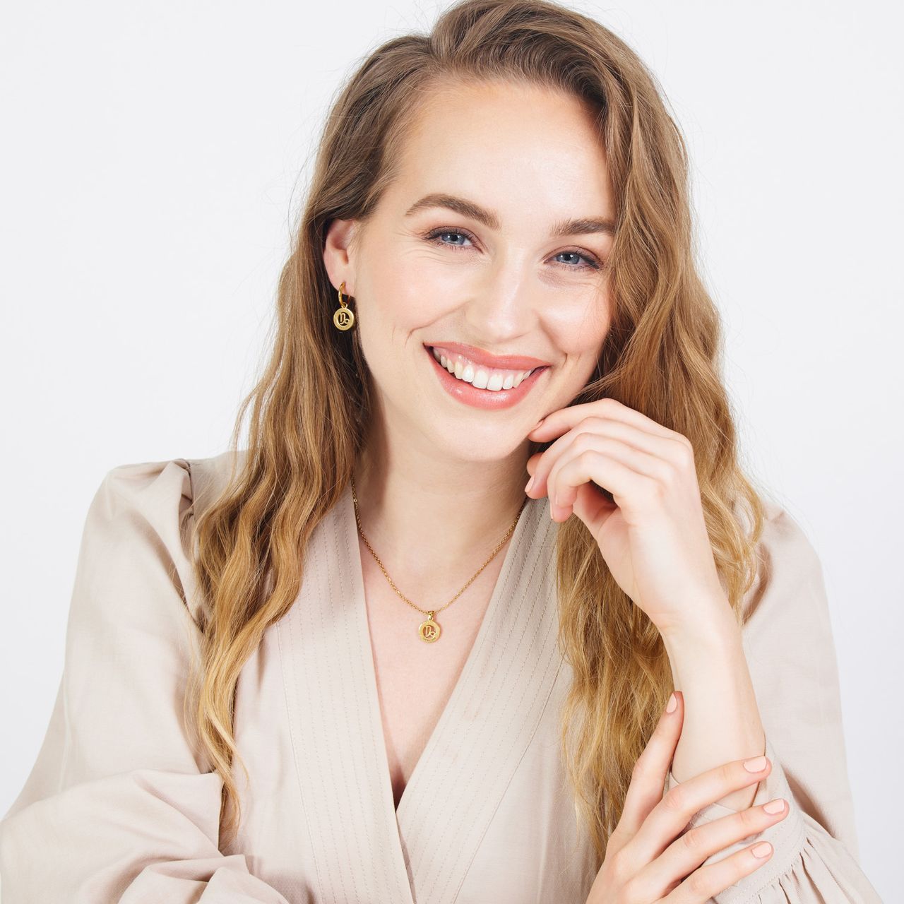 Stalen goldplated ketting met hanger sterrenbeeld Steenbok voor dames