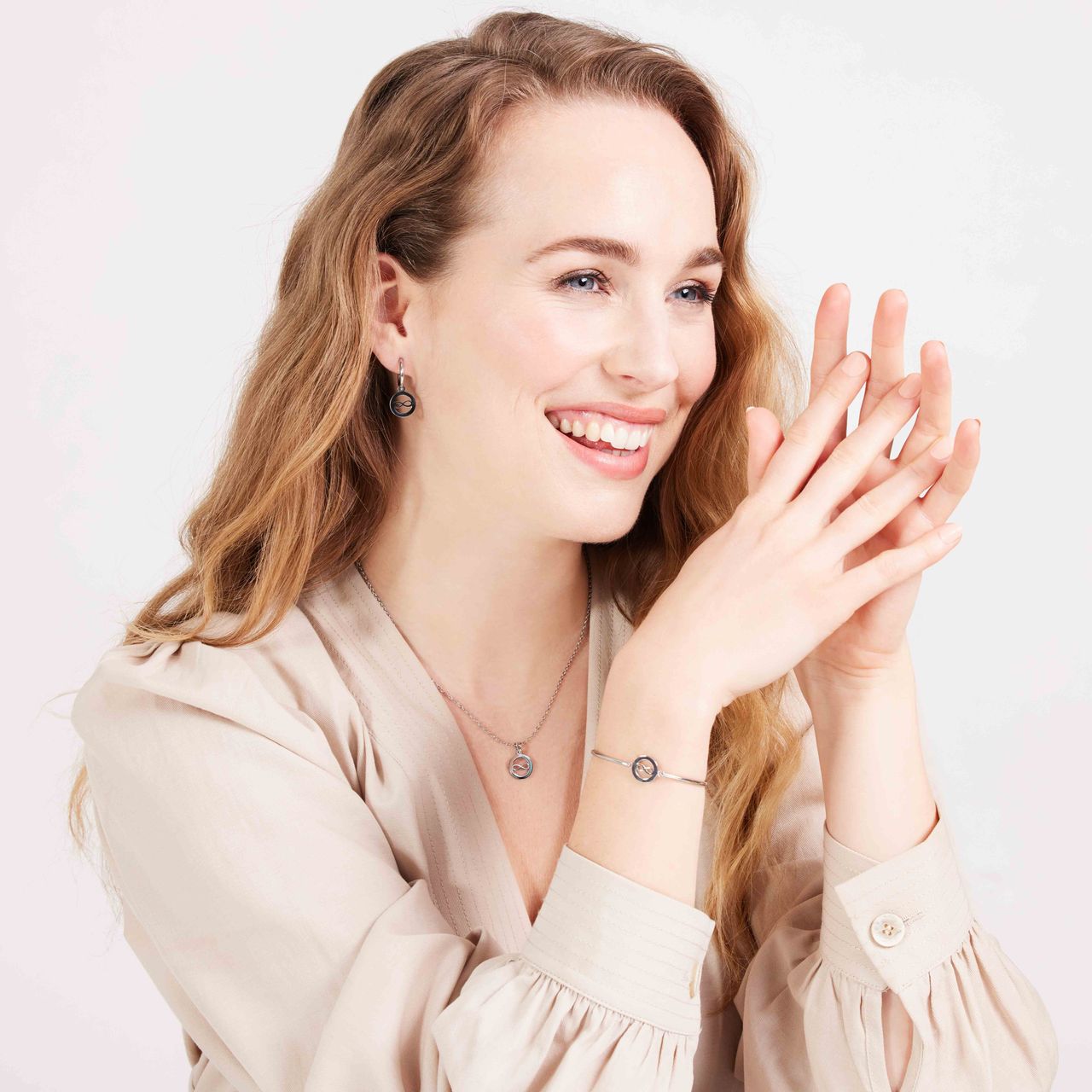 LivLiv stainless steel ketting met hanger open infinity voor dames