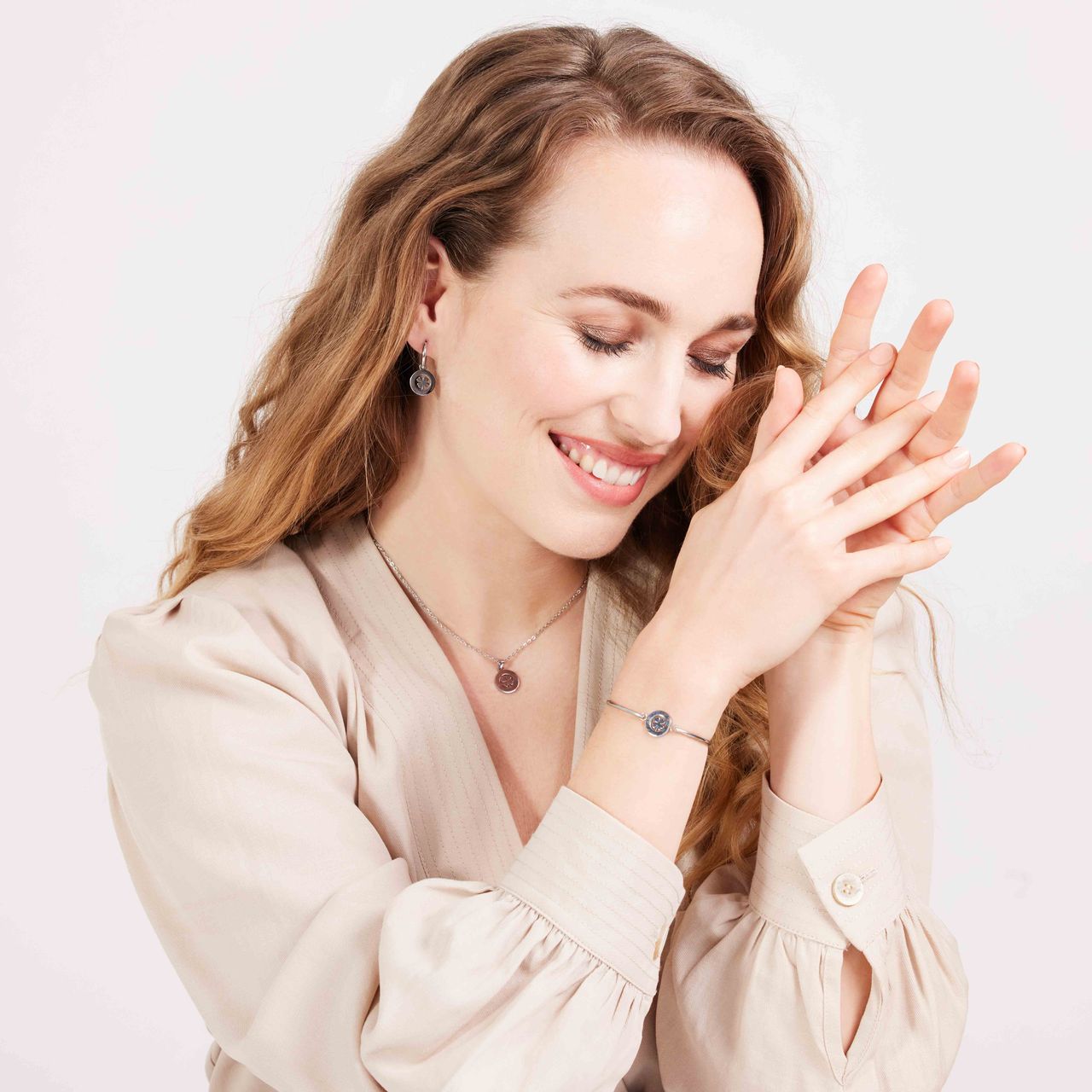 LivLiv stainless steel ketting met hanger open klaver voor dames