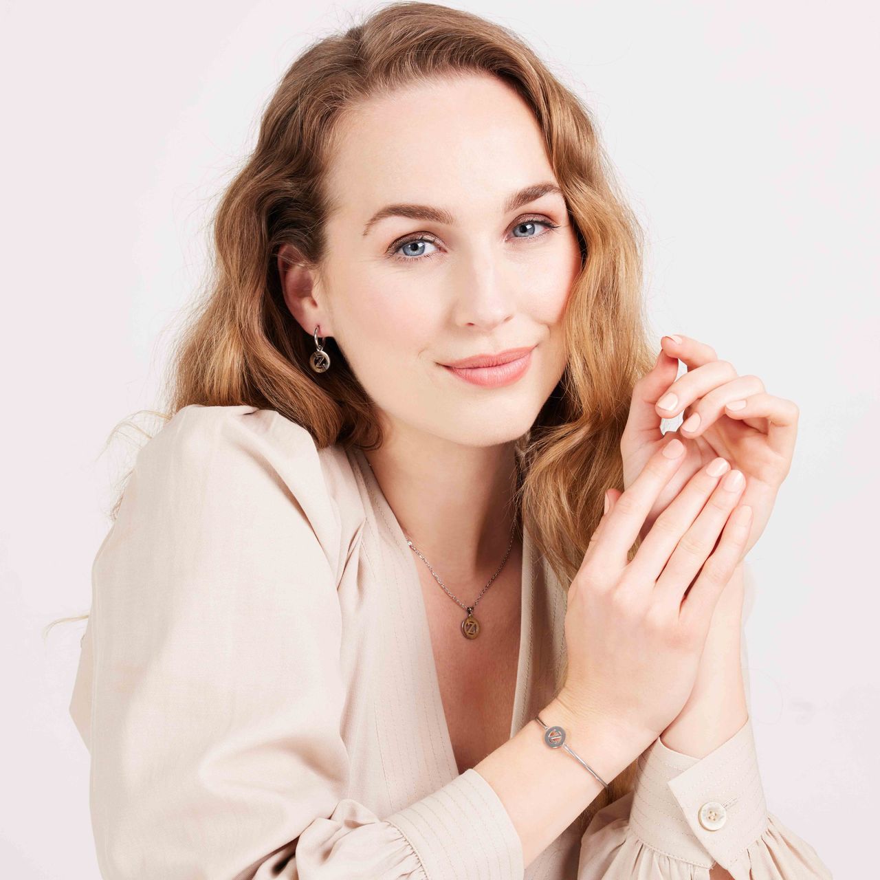 Stainless steel oorbellen met letter - Z