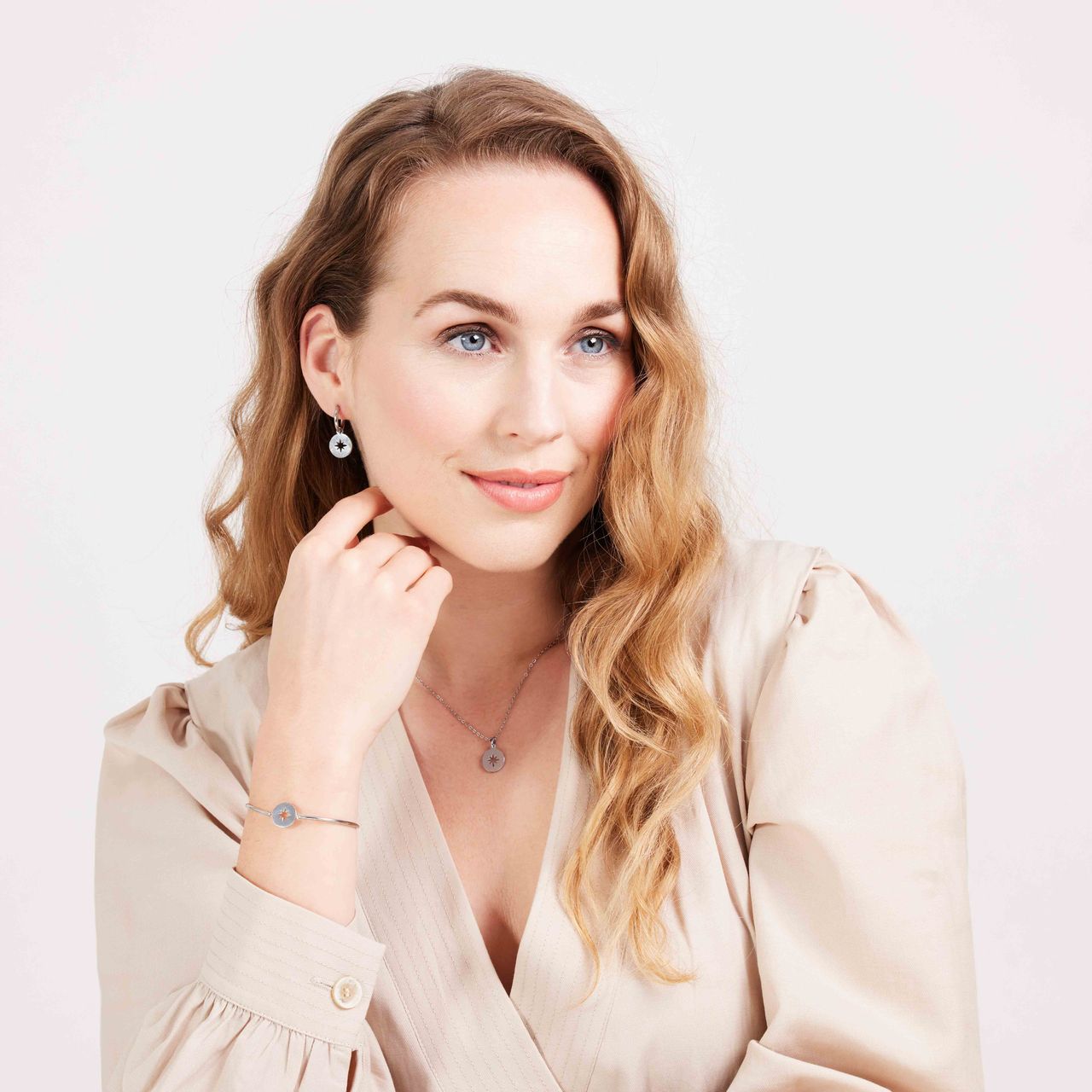 Stalen ketting met hanger Poolster