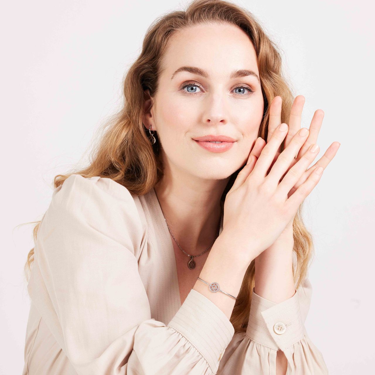 Stainless steel oorbellen met Davidster