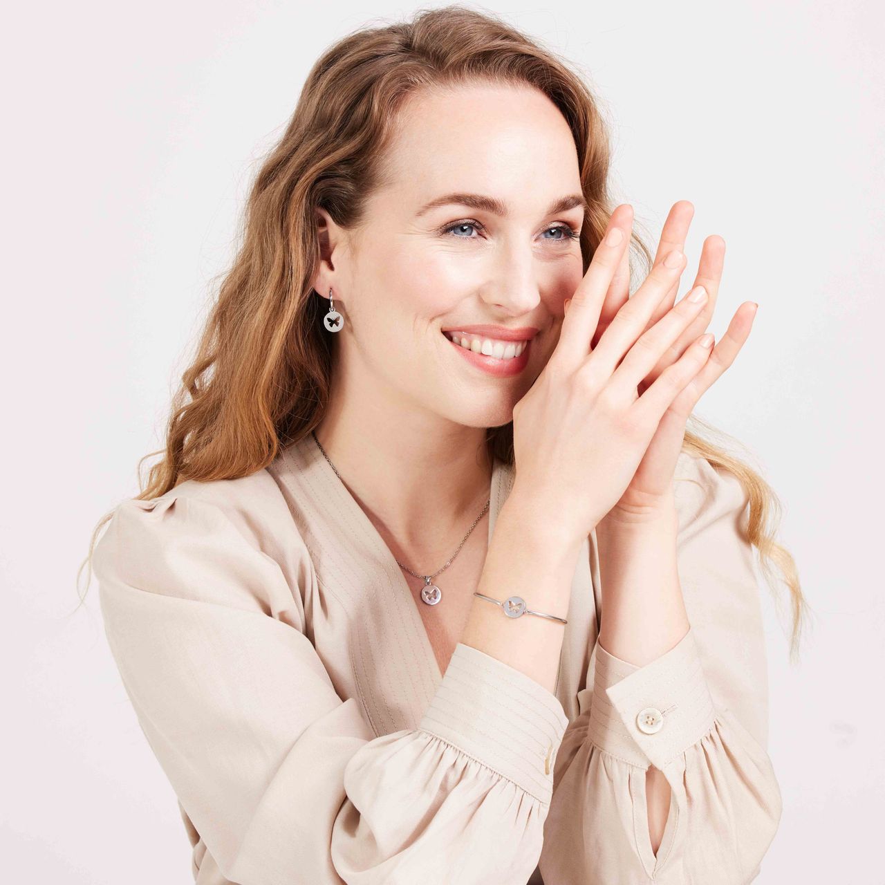 Stainless steel ketting met hanger vlinder