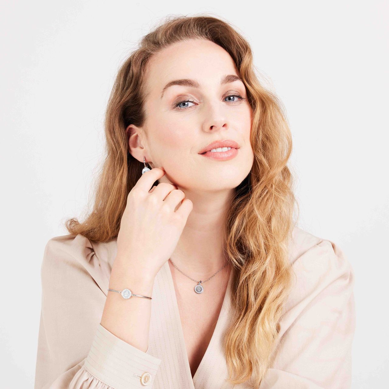 Edelstahlhalskette mit Hamsa