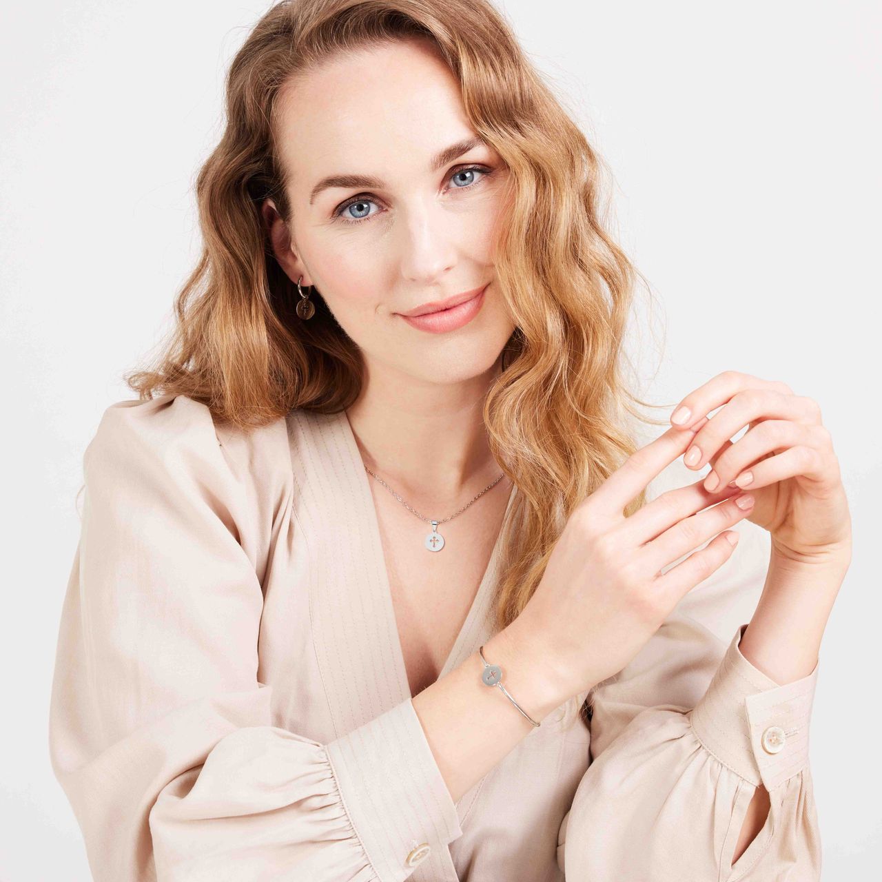 Stainless steel ketting met hanger kruis