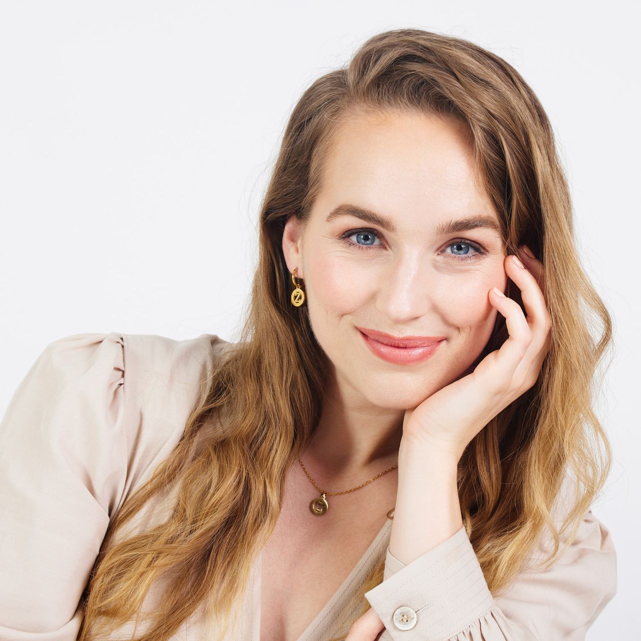 Stainless steel goldplated ketting met letter - Z