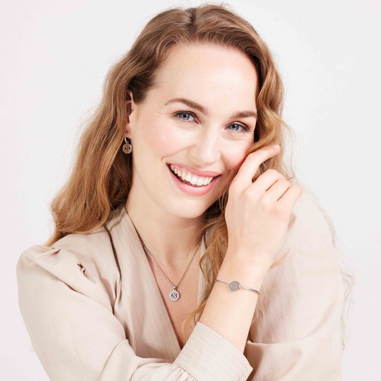 Stainless steel ketting met letter - S