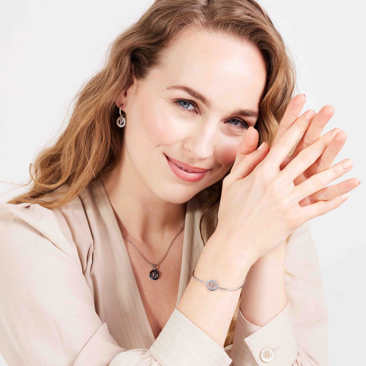 Stainless steel ketting met letter - P