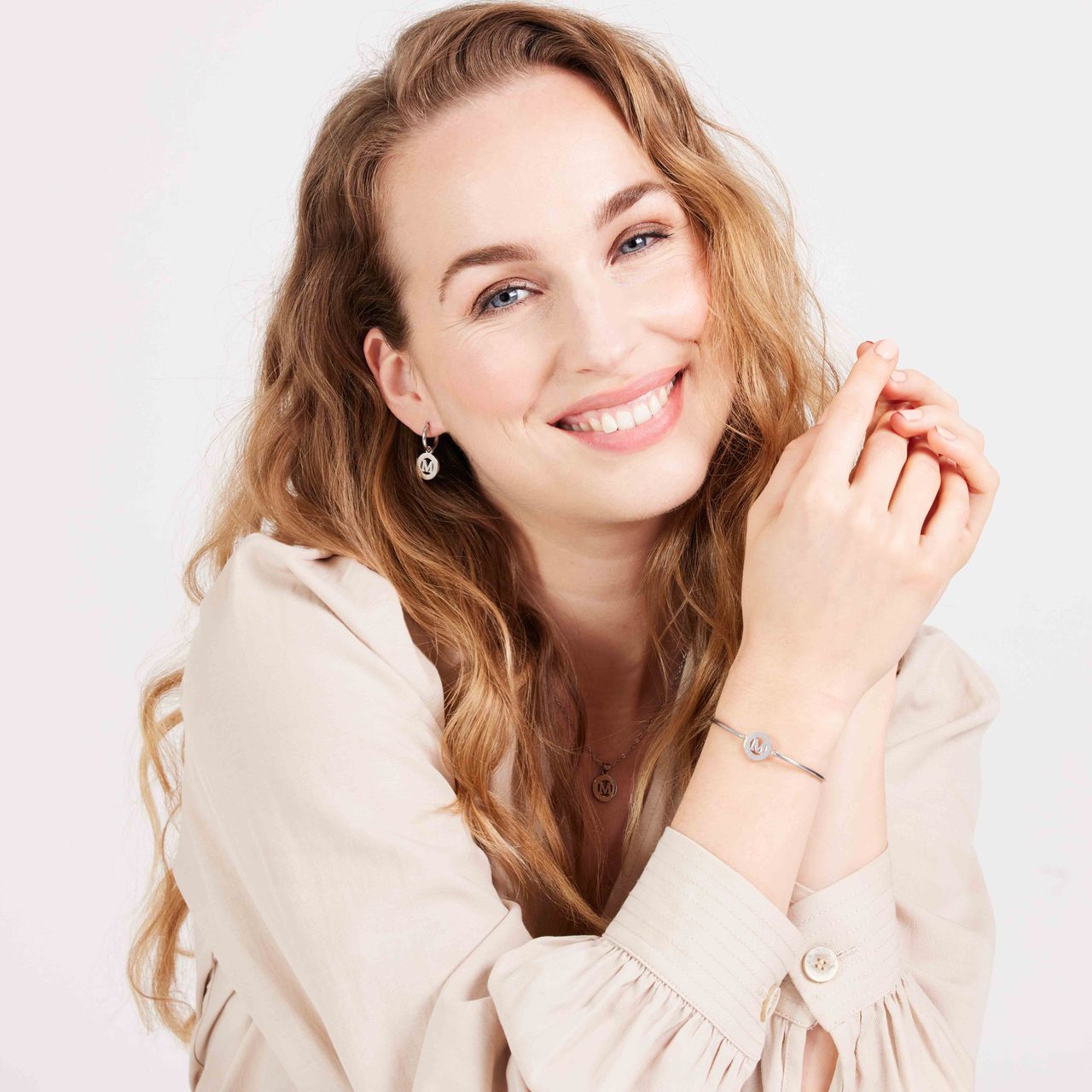 Stainless steel ketting met letter - M