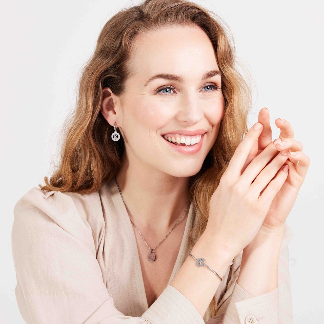 Stainless steel ketting met letter - K