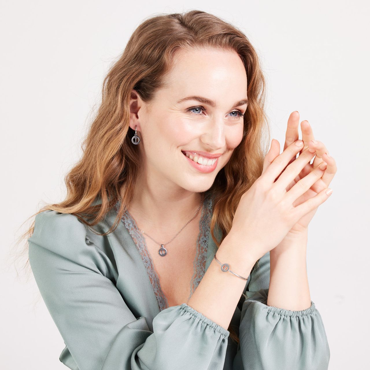 Stalen ketting met letter - I