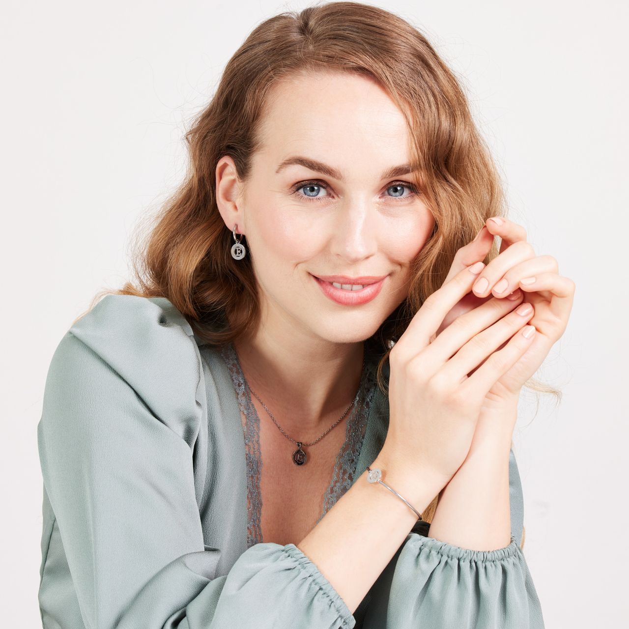 Stainless steel ketting met letter - E