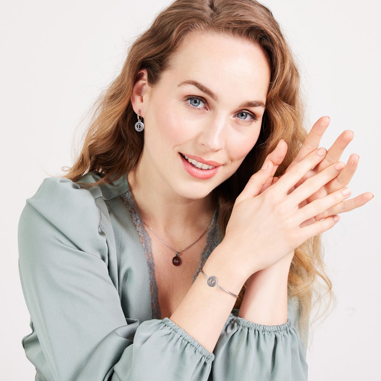 Stainless steel ketting met letter - D