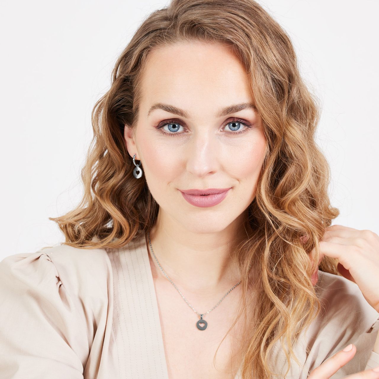 LivLiv stalen ketting met open hart voor dames