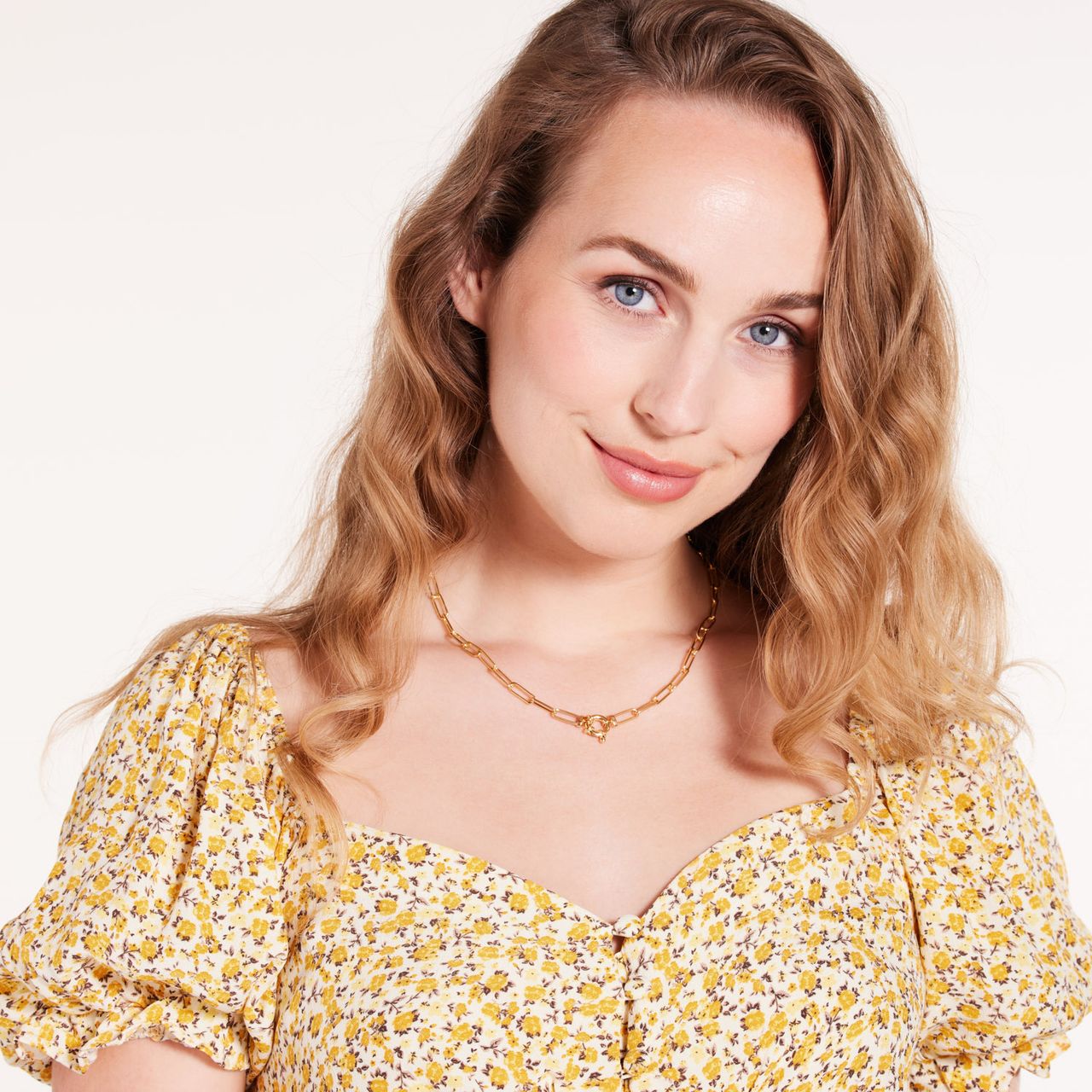 Zilveren goldplated schakelketting voor dames