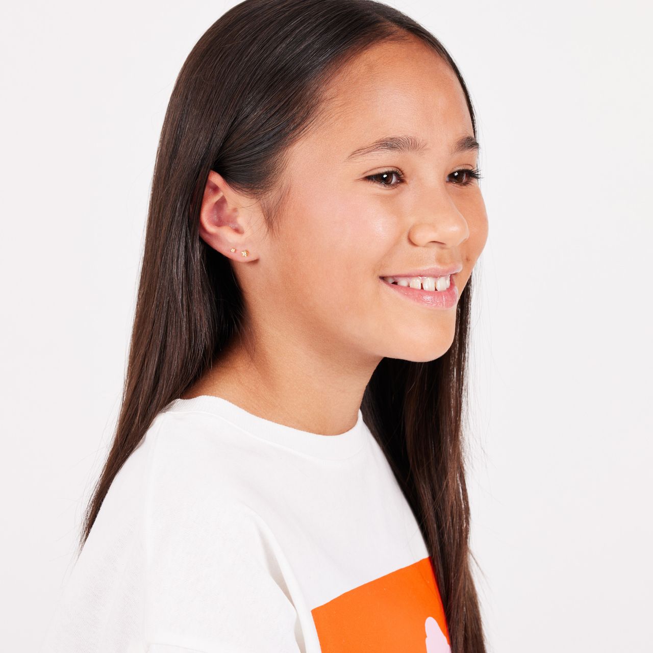 Tiny Tips stainless steel goldplated oorbellen zirkonia 2mm