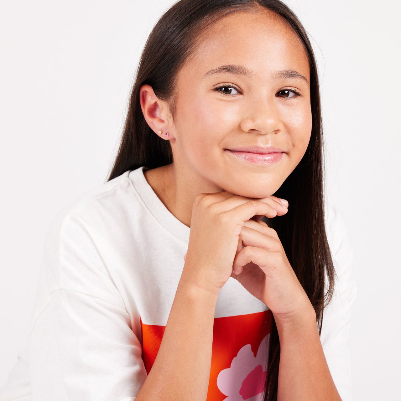 Tiny tips stainless steel goldplated oorbellen zirkonia 3mm