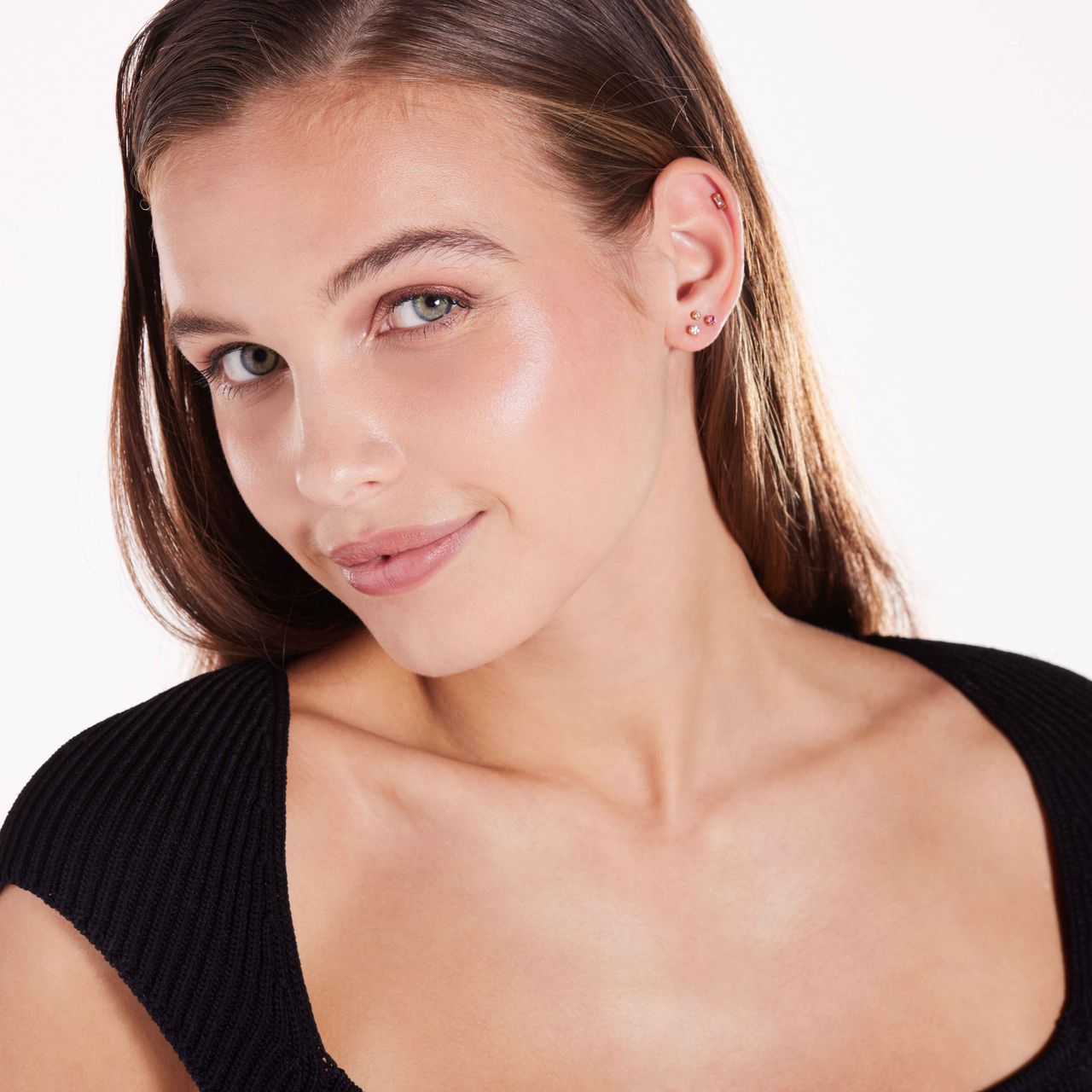 Studex stainless steel goldplated schietoorbel zirkonia roze 3mm 136 voor dames