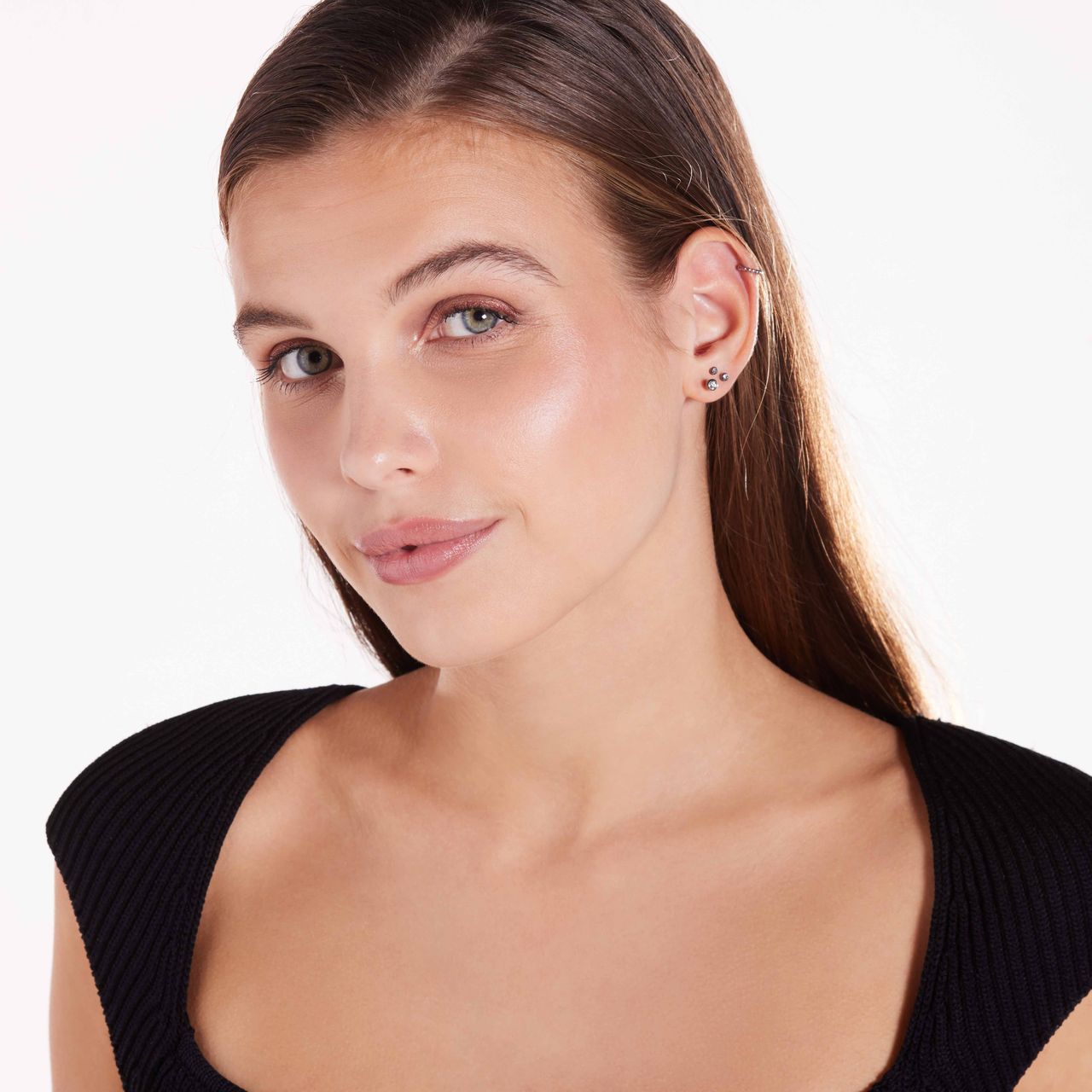 Studex medizinische Ohrringe aus Titan, Kristall, 2 mm