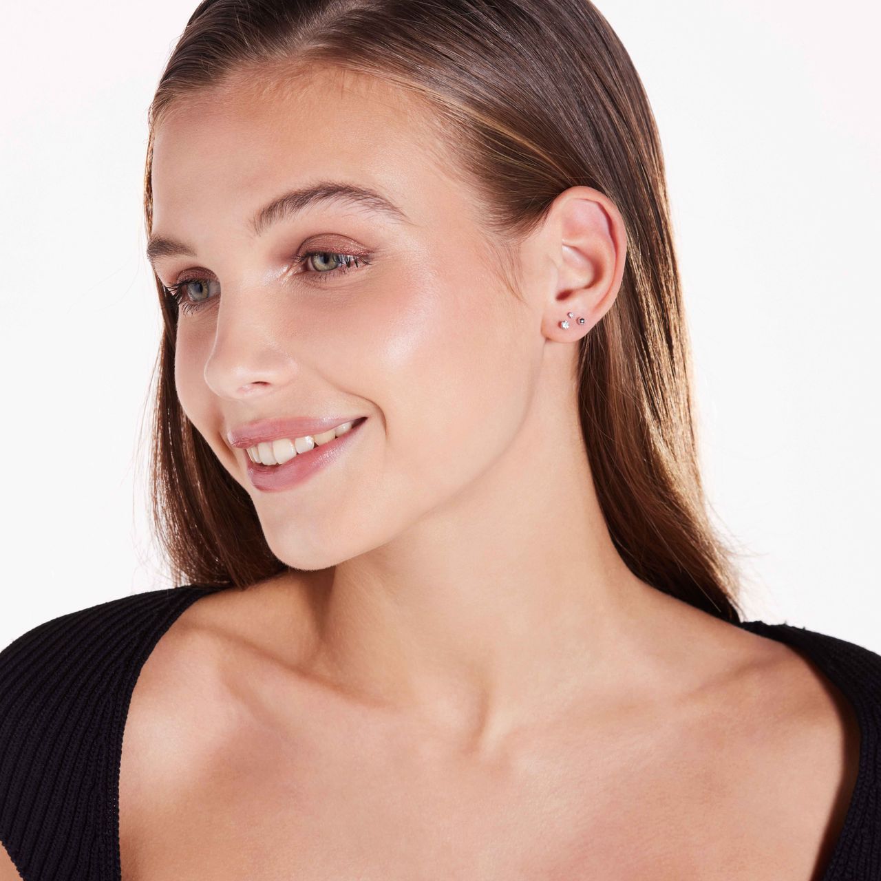 Studex medizinische Ohrringe aus 375er Weißgold, Zirkonia, 3 mm