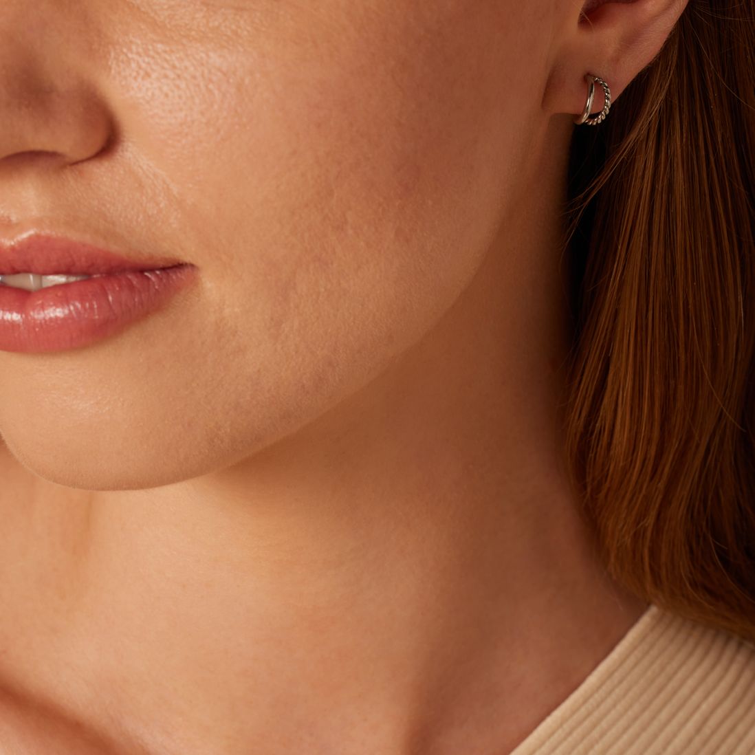 Myla gerecycled stainless steel dubbele oorbellen voor dames