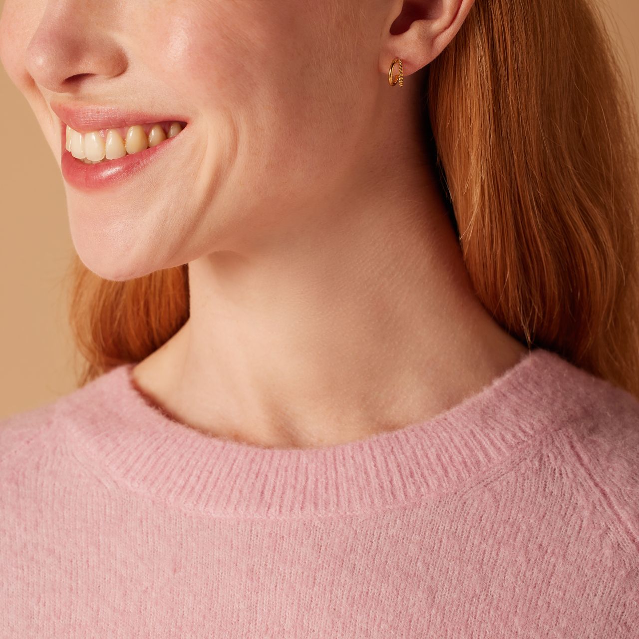 Stainless steel goldplated dubbele oorbellen voor dames