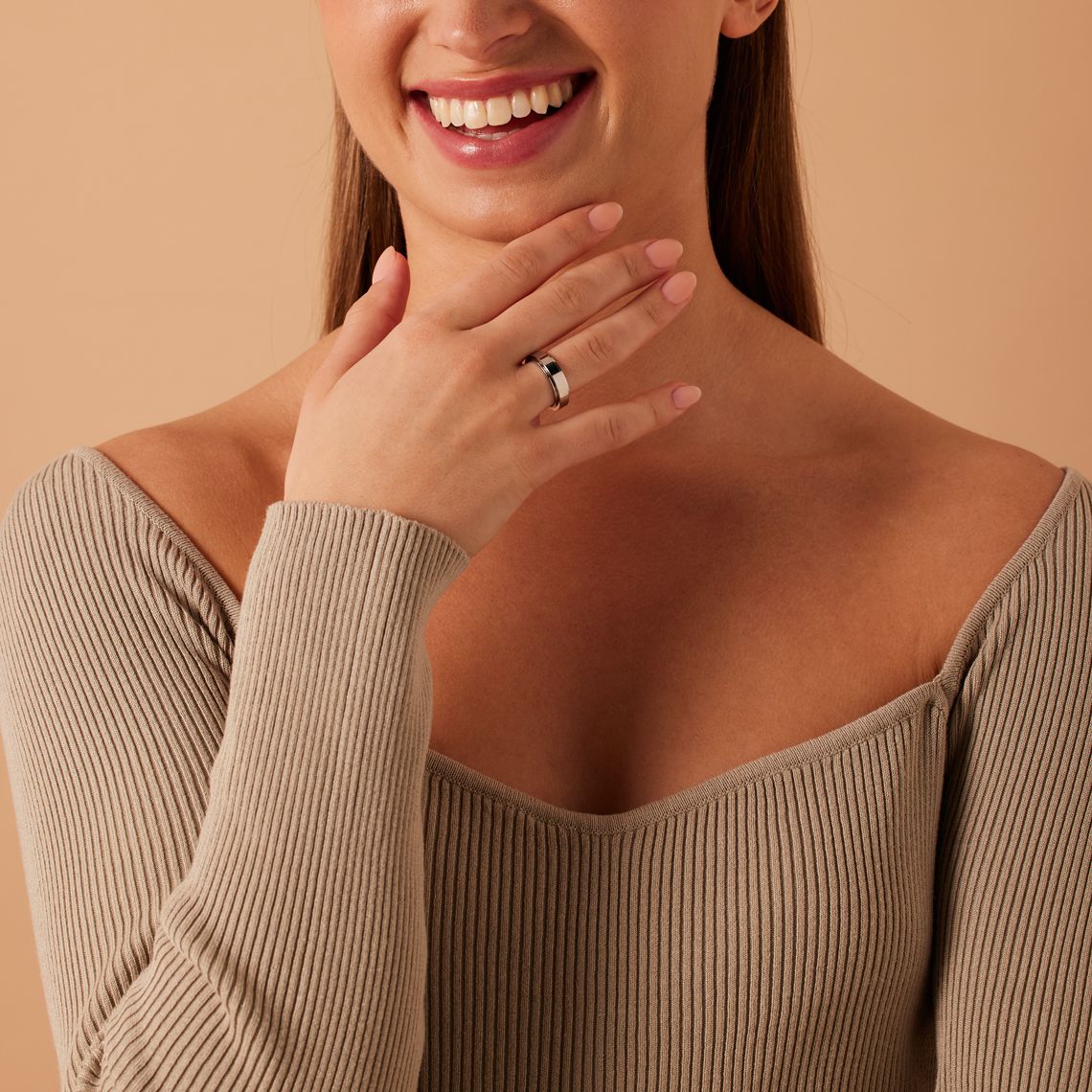 Gerecycleerd stainless steel anxiety ring