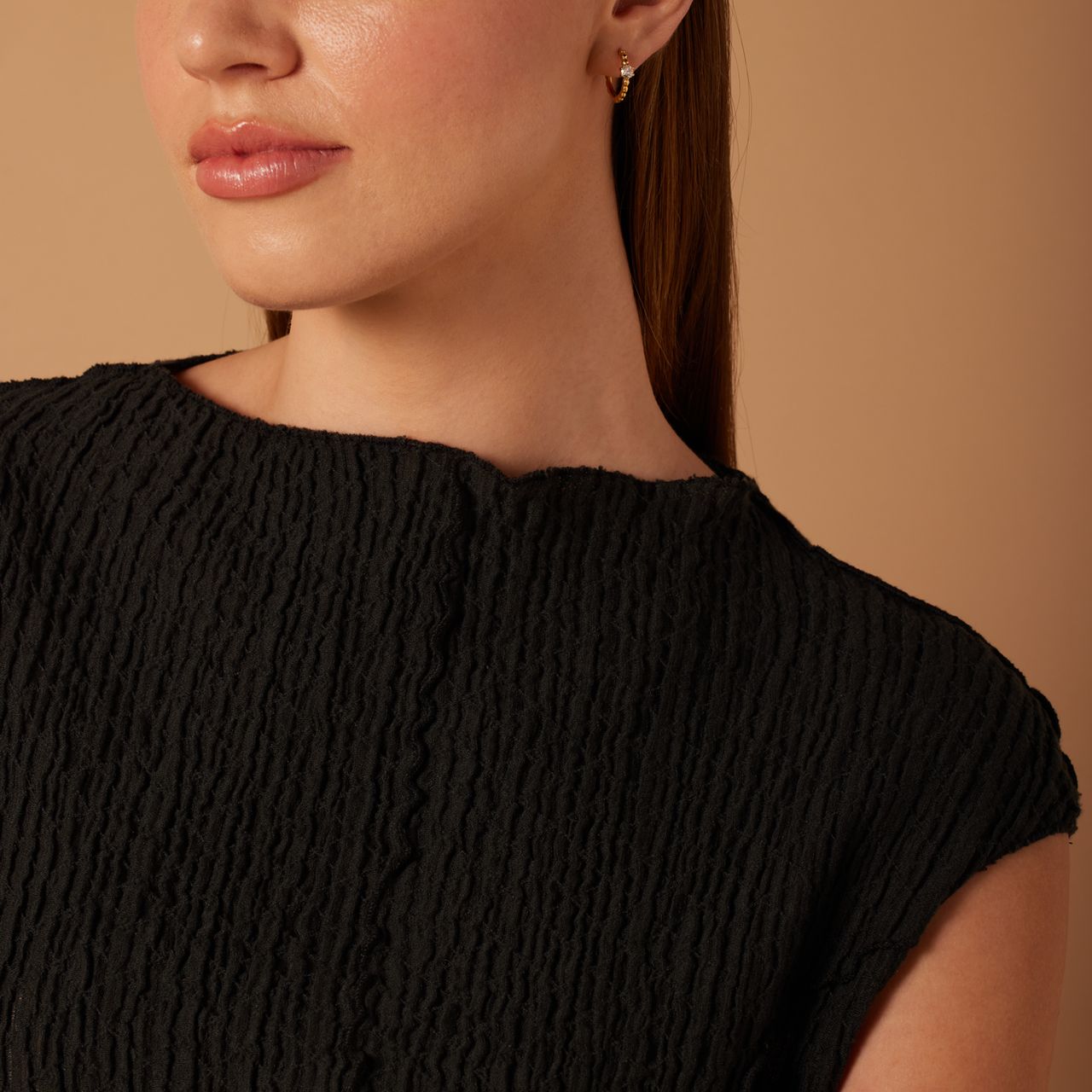 Stainless steel goldplated oorringen met zirkonia voor dames