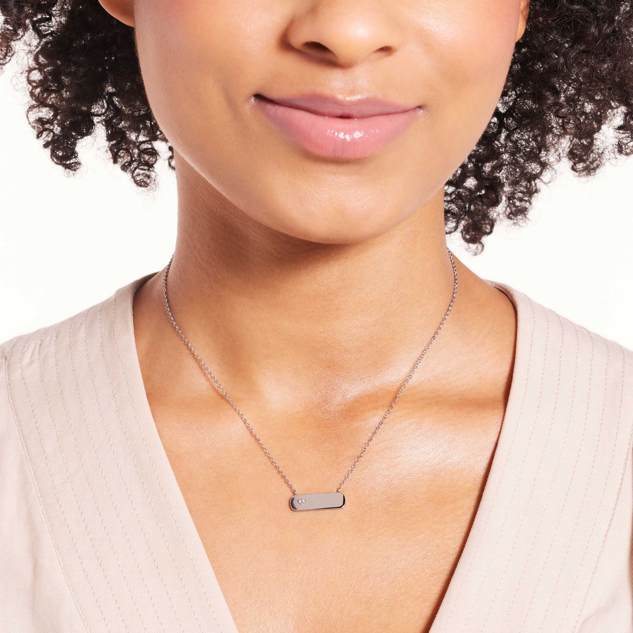 Gerecycleerd stalen goldplated ketting met bar hanger