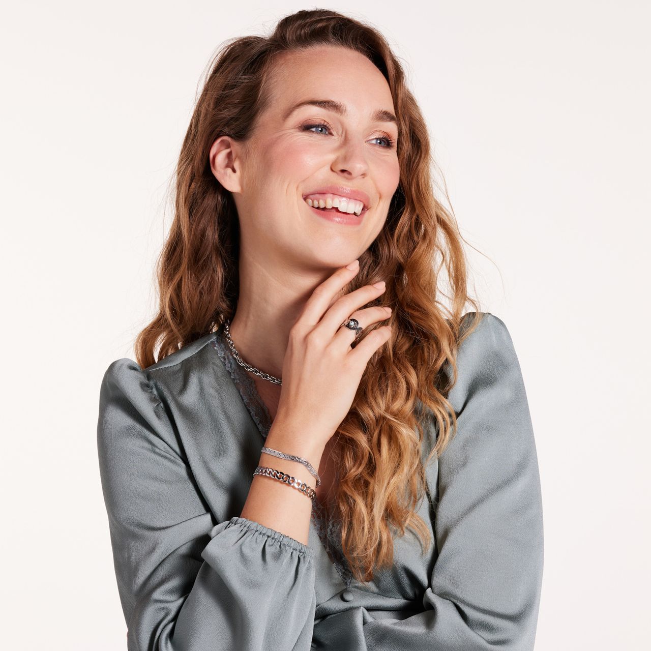 Stalen schakel armband