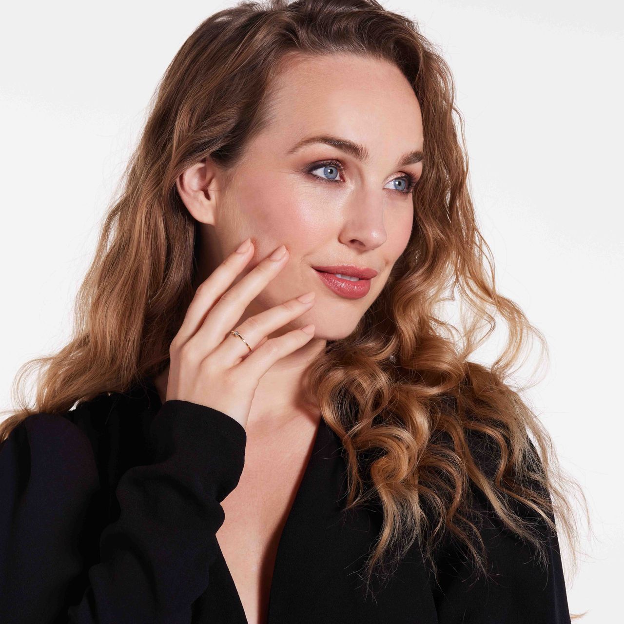 14k gouden ring solitair vierkant diamant(0,025ct)