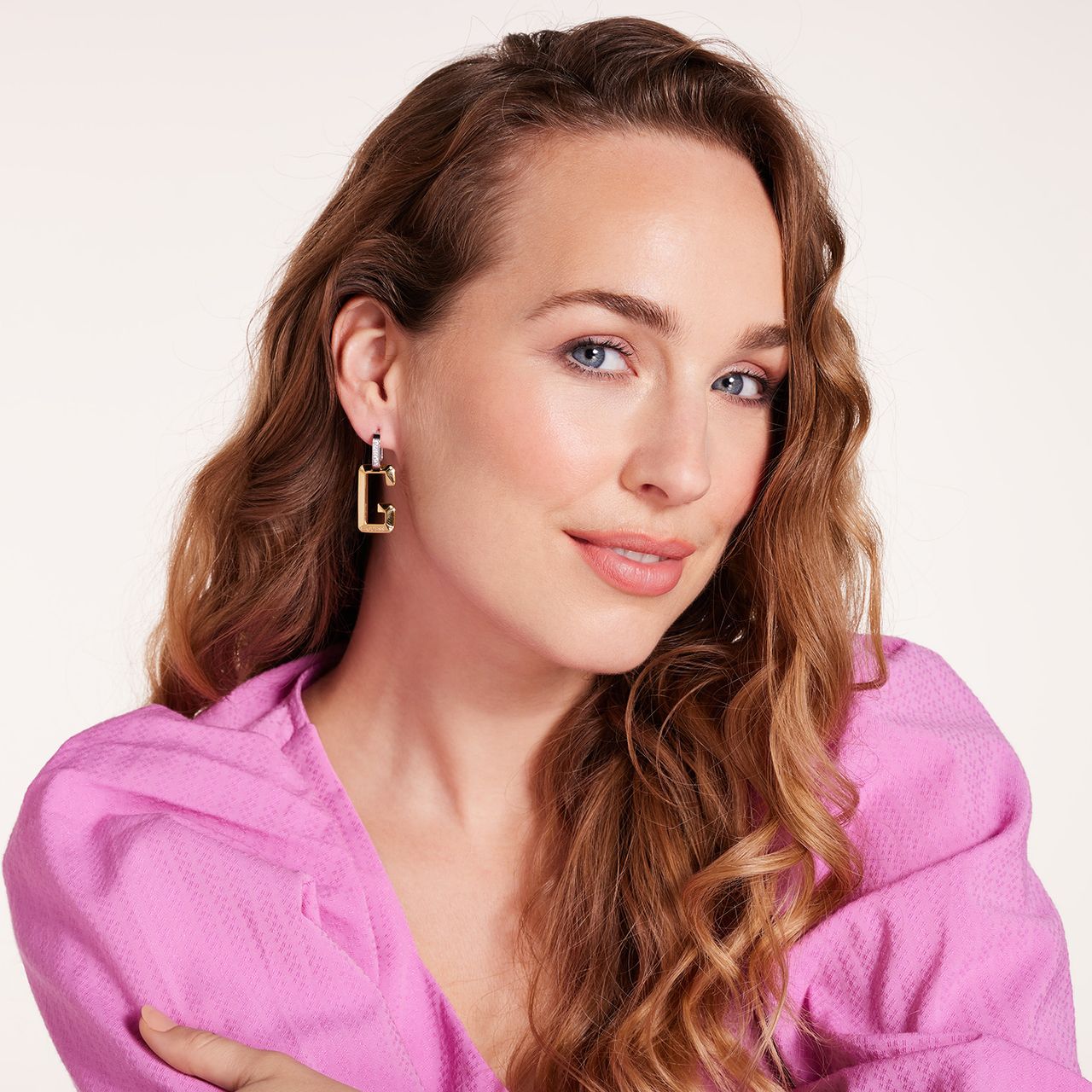 Guess stalen goldplated oorhangers met kristal voor dames