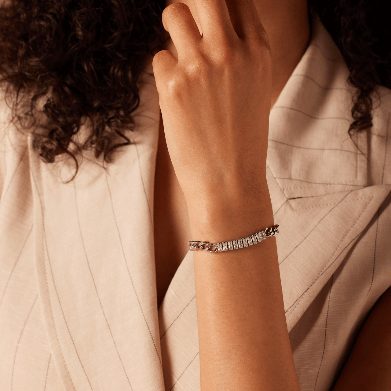 Stainless steel armband wit