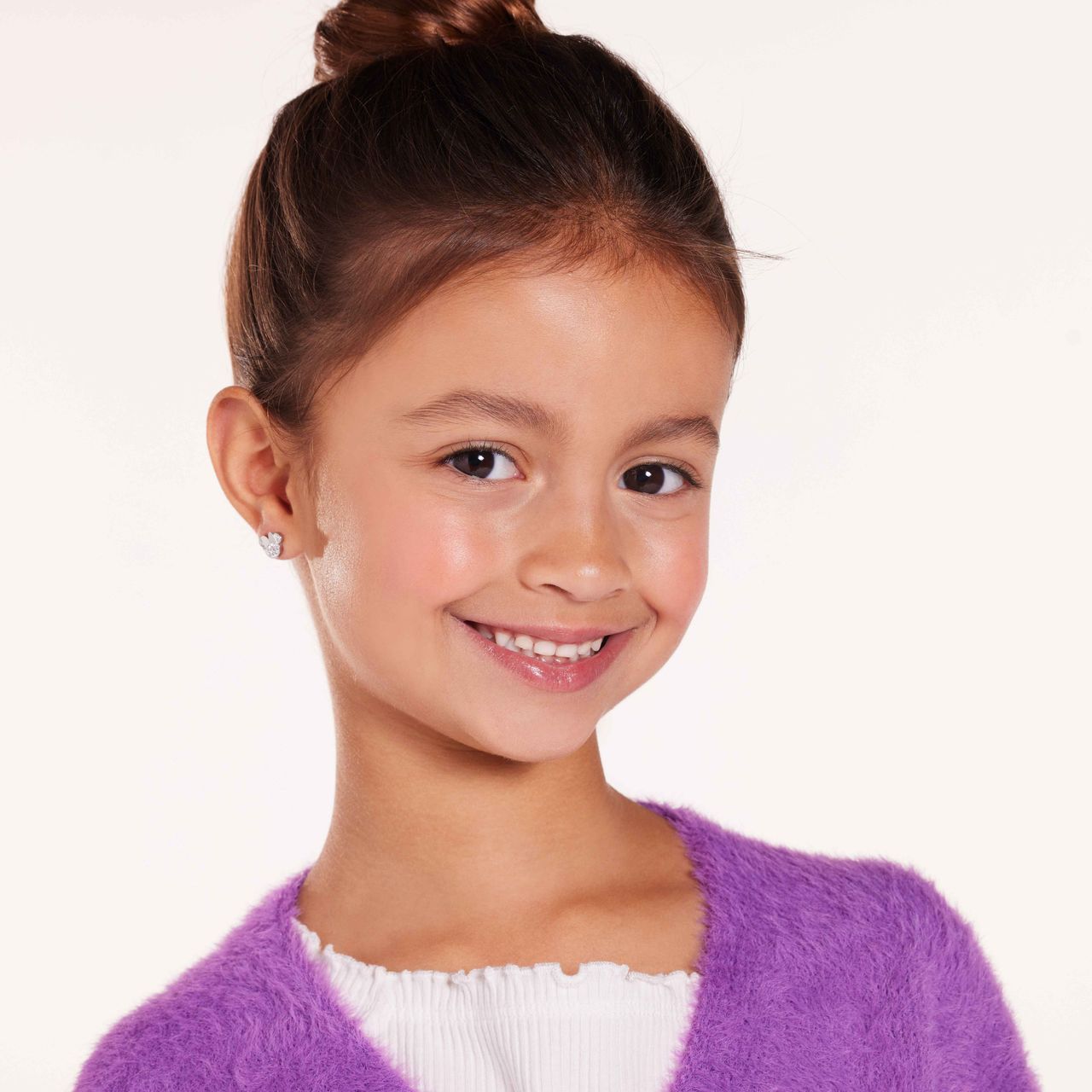 Disney stainless steel oorknoppen Minnie Mouse met wit kristal