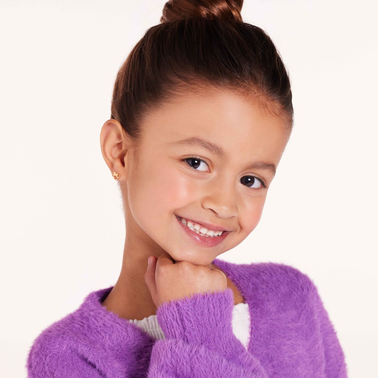Vergoldete Edelstahlohrstecker Minnie Mouse offen