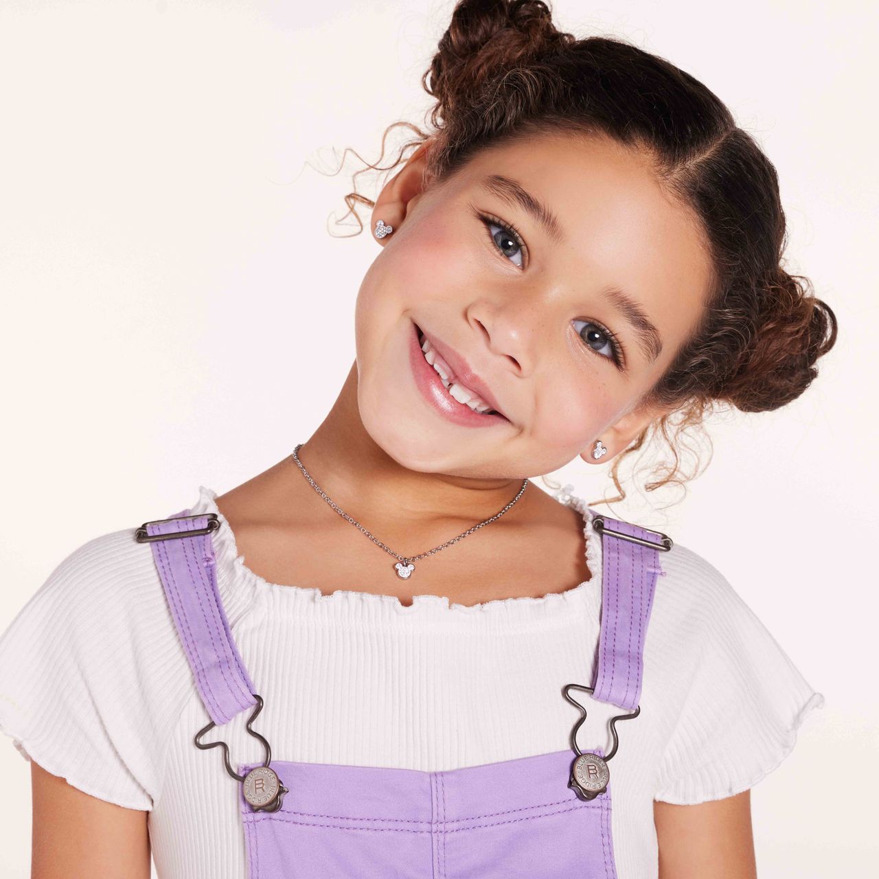 Stainless steel ketting Micky Mouse met wit kristal